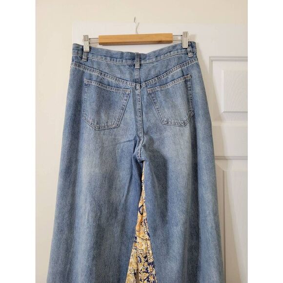 We The Free Blue and Tan Wide Leg Pants - Picture 9 of 10
